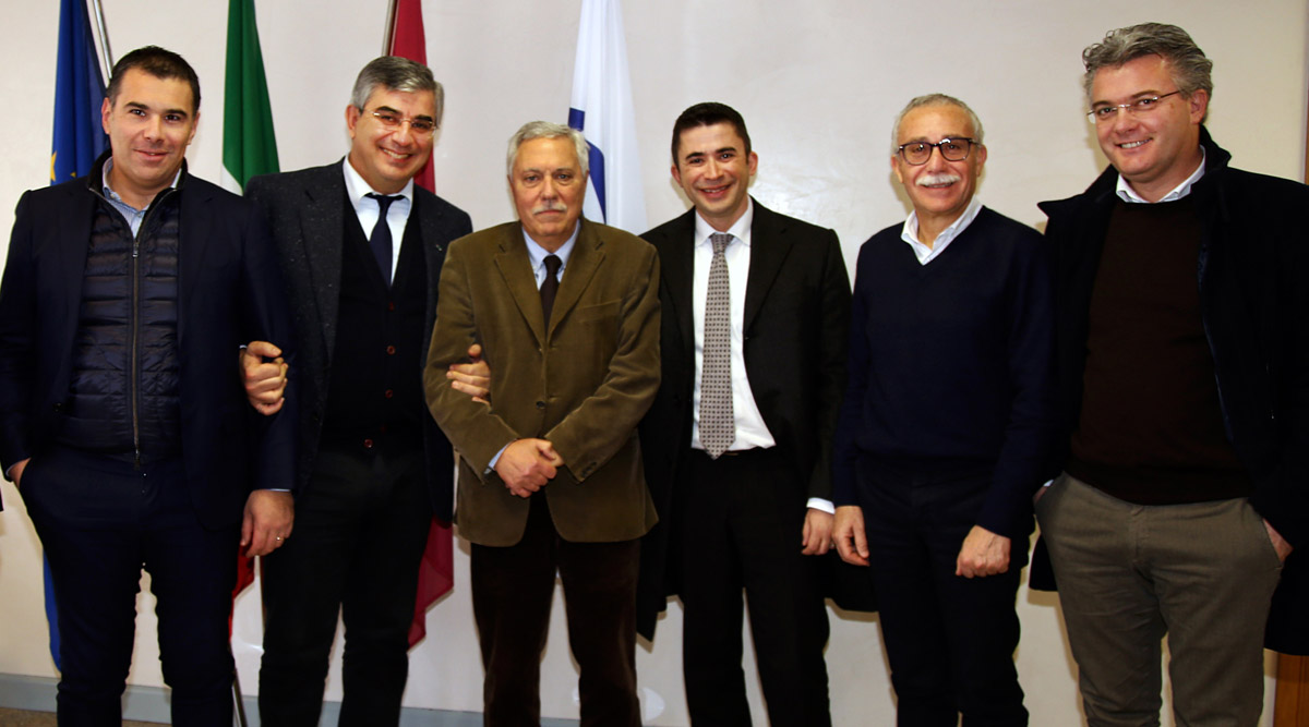 da sinistra: Andrea Gerosolimo, Luciano D'Alfonso, Armando Mancini, Silvio Paolucci, Angelo Muraglia e Dino Pepe