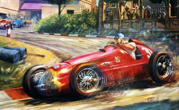Juan Manuel Fangio, Calles de Pescara. Jose Maria Villafuerte Private Collection - Bridgeman Images